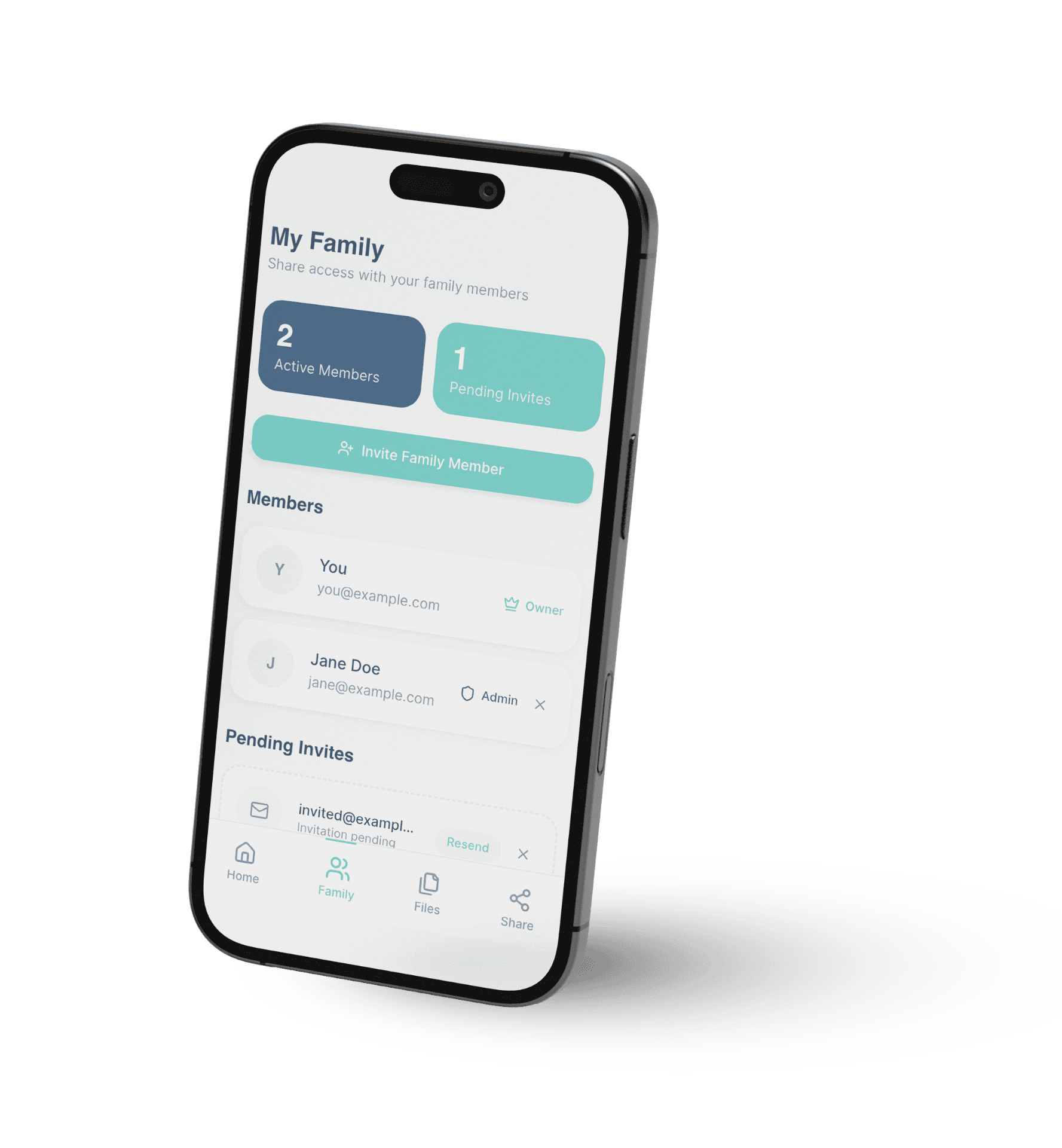 Security settings interface